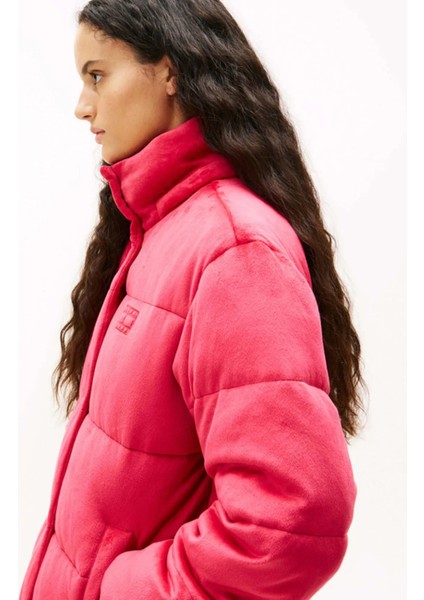 Tjw Kapitone Kadife Şişme Kadın Kırmızı Ceket DW0DW21668XJP fırsatları