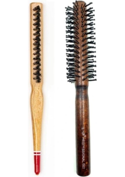 503 - 690 Profesyonel Yanmaz Set Topuz Saç Fırçası 2 li Set