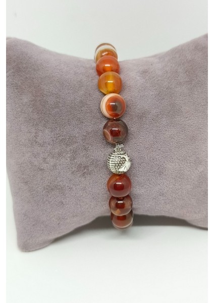 Gümüş Aksesuarlı Farklı Tonlu Akik Doğal Taşlı Bileklik modelleri