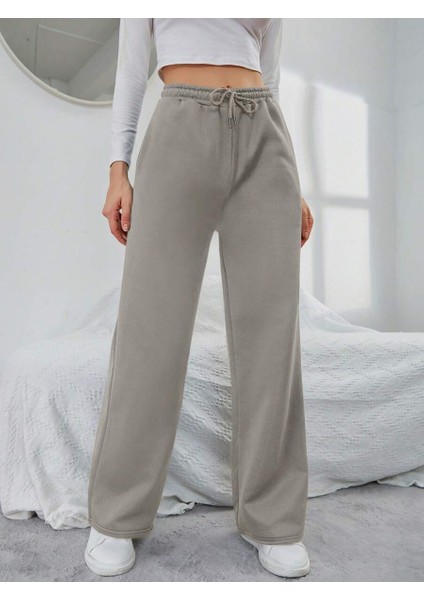 Kadın Baggy Fit 3 Iplik Beli Lastikli Geniş Paça Eşofman fiyatları