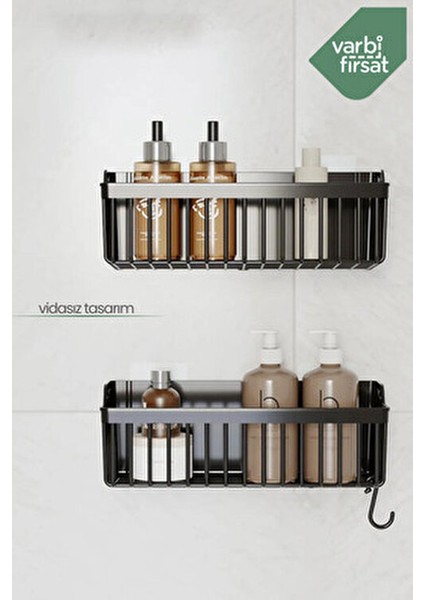 Yapışkanlı Banyo Rafı, 2'li Banyo Düzenleyici, Duş Rafı Organizer Şampuanlık, Plastik fiyatları