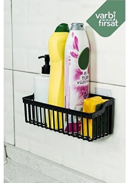 Yapışkanlı Banyo Rafı, 2'li Banyo Düzenleyici, Duş Rafı Organizer Şampuanlık, Plastik