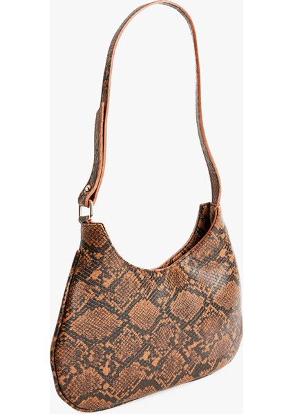 Askılı Yılan Derisi Görünümlü Omuz Çantası fiyatları