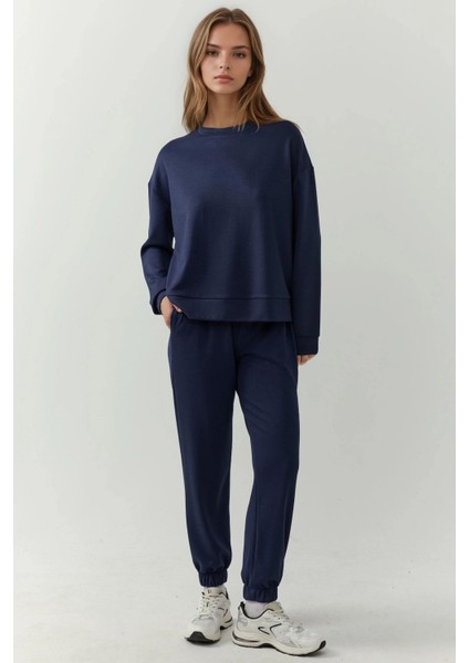 Kadın Esnek Bel Modal Touch Jogger Pantolon Lacivert