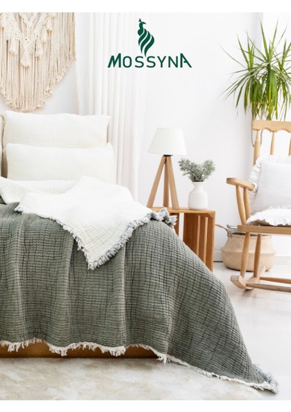 Moss Müslin Yorgan %100 Pamuk 6 Kat 2500 gr - 245 x 265 cm - 170 x 240 cm