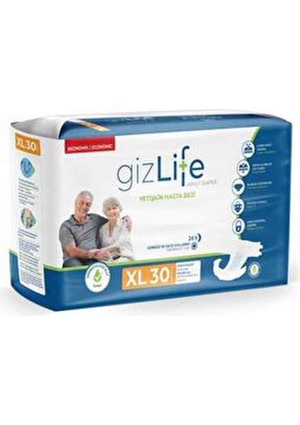 Bel Bantlı Yetişkin Hasta Bezi Ekstra Büyük Boy Xl 30 Adet