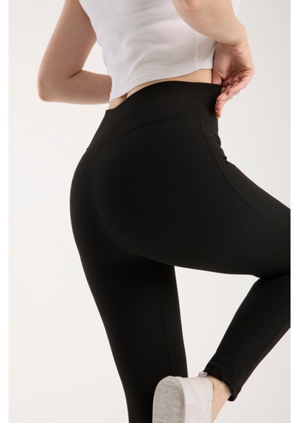 Fitilli Şardonlu Içi Polarlı Yüksek Bel Toparlayıcı Tayt fırsatları