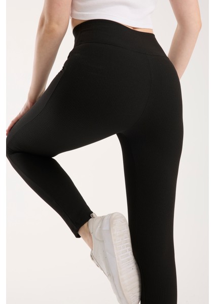 Fitilli Şardonlu Içi Polarlı Yüksek Bel Toparlayıcı Tayt indirimleri