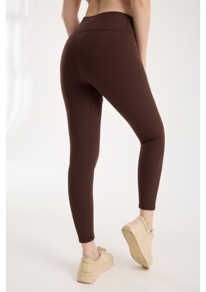 Fitilli Şardonlu Içi Polarlı Yüksek Bel Toparlayıcı Tayt