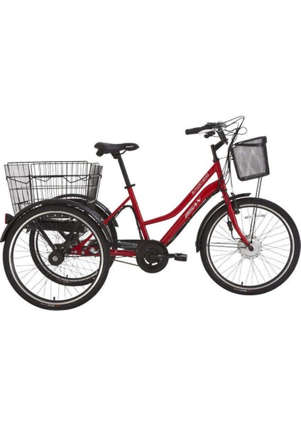 E - Porter Lityum Elektrikli Bisiklet 44 cm V - Roller Fren 3 Vites 24 Jant Bayrak Kırmızısı Beyaz modelleri