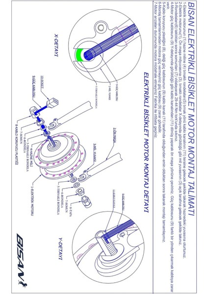 E - Porter Lityum Elektrikli Bisiklet 44 cm V - Roller Fren 3 Vites 24 Jant Bayrak Kırmızısı Beyaz