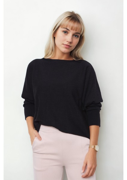 Geniş Yaka Yarasa Kol Oversize Triko Bluz modelleri