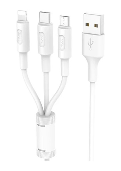 Hoco X25 3in1 USB Şarj ve Data Kablosu 1M-(5775) - ?08?67E7-9G0008