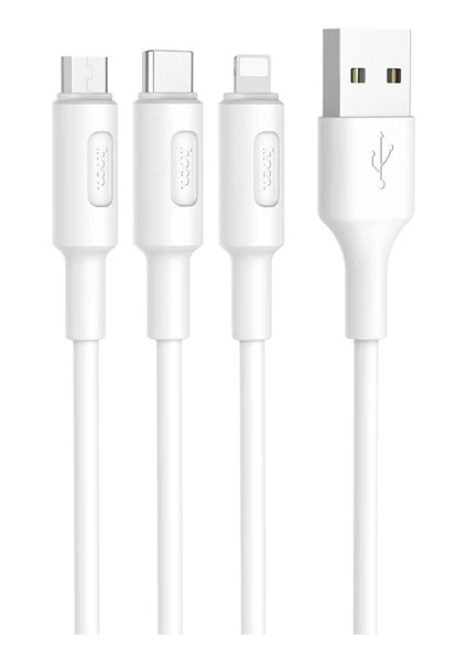 Hoco X25 3in1 USB Şarj ve Data Kablosu 1M-(5775) - ?08?67E7-9G0008 modelleri