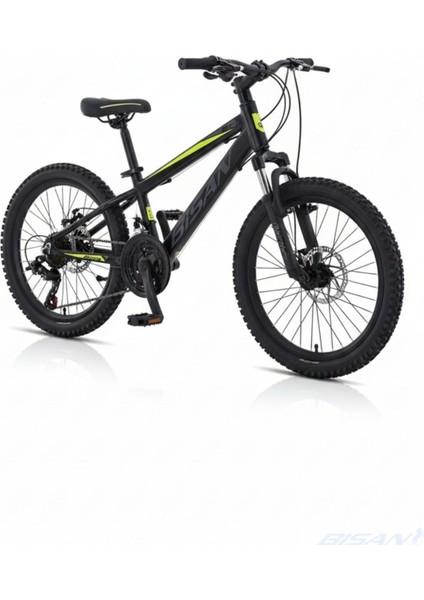 Cooper Çocuk Bisikleti 28 cm Md 20 Jant 21 Vites Mat Siyah Sarı