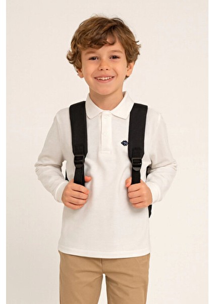 Kız Erkek Çocuk Polo Yakalı Uzun Kollu Okul Tişört - Çocuk Giyim