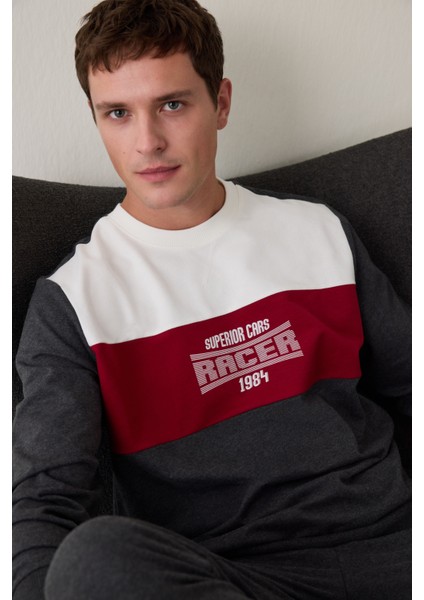 Melanj Racer Erkek Oversize Pamuklu Pijama Takımı