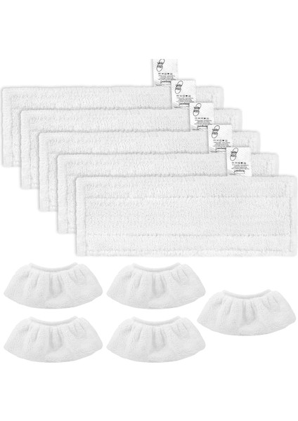 10 Mikrofiber Bez Seti, Buharlı Temizleyici Aksesuarı, Sc 2, Sc 3, Sc 4, Sc 5, Yıkanabilir Bezler (5 Zemin Başlığı + 5 El Başlığı)