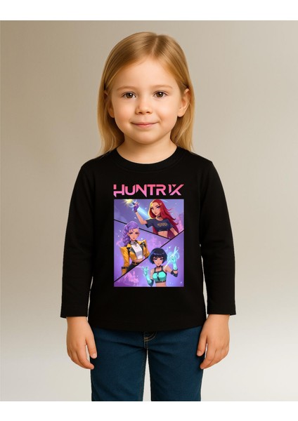 Kpop Demon Hunters Huntrix Uzun Kollu Baskılı Kız Çocuk Tişört (4-13 Yaş) modelleri