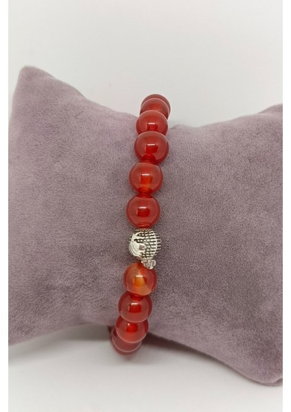 Gümüş Detaylı Akik Doğal Taşlı Bileklik fiyatları