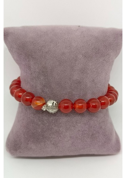 Gümüş Detaylı Akik Doğal Taşlı Bileklik modelleri