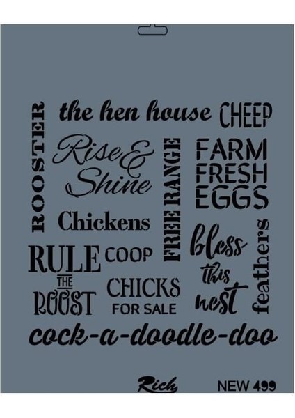 Rich New Seri N-499 Stencil 35X25 cm