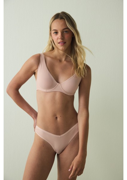 Açık Gül Kurusu Donna Balenli Dolgusuz Sütyen