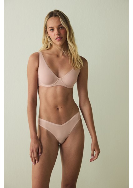 Açık Gül Kurusu Donna Balenli Dolgusuz Sütyen