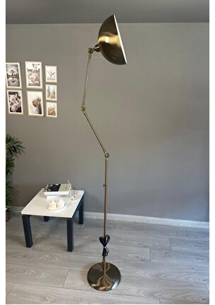 Eskitme Renk Mafsallı Lambader Modern Dekoratif Metal Oturma Odası modelleri