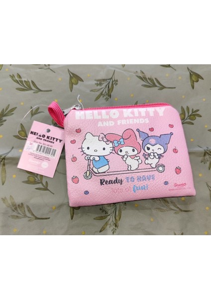 Çocuk Fermuarlı Para Çantası Kuromi Hello Kitty Figürlü Suni Deri