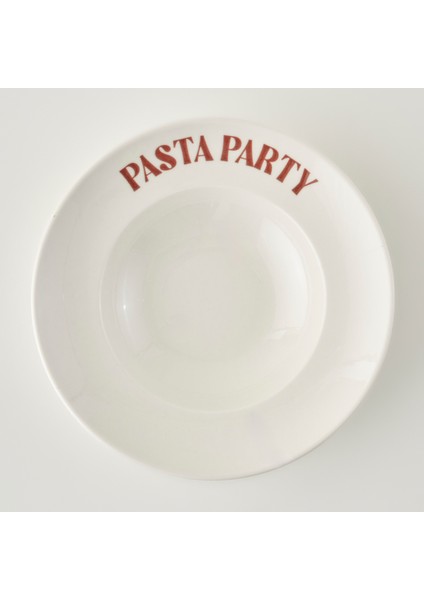 New Year Yılbaşı Makarna Tabağı Kırmızı (27 cm)