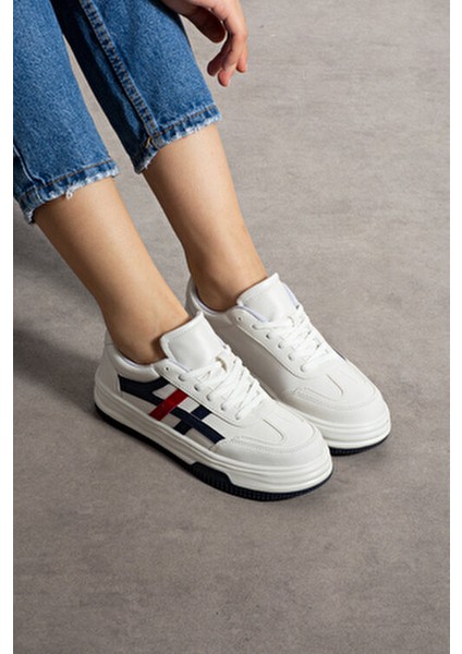 Beyaz Kadın Günlük Şık Sneaker Spor Ayakkabı