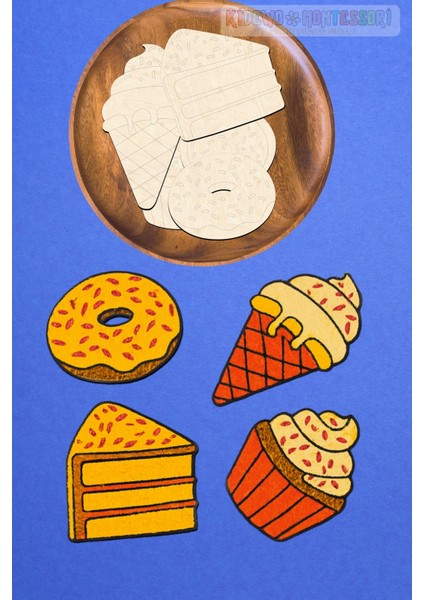 Pastacı Ahşap Boyama Figürleri ve Etkinlik Seti Eğitici Çocuk Aktivite Okul Öncesi Boyasız fiyatları