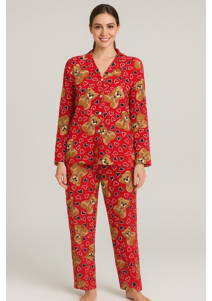 Yumuşak Ayıcık Desenli Kadın Pijama Takımı fiyatları