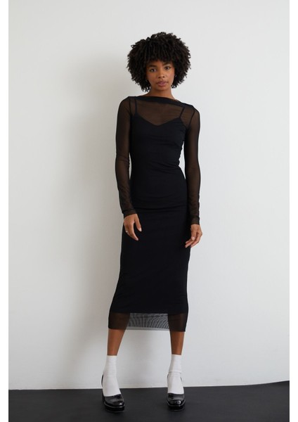 Tül Elbise-Siyah fiyatları