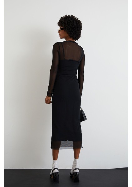 Tül Elbise-Siyah fırsatları