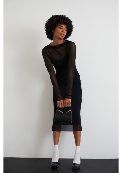 Tül Elbise-Siyah indirimleri