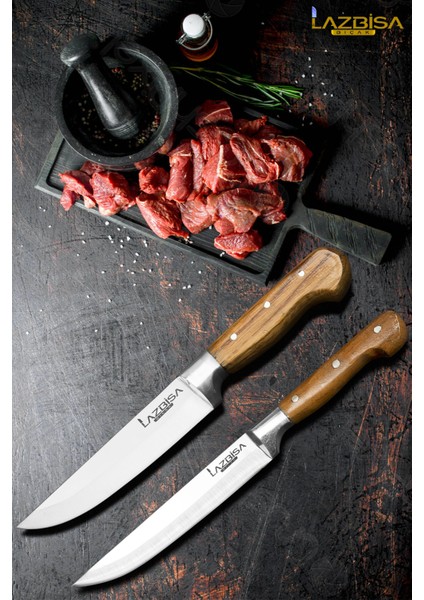 Hand Craft Mutfak Bıçak Seti Et Ekmek Sebze Salata Bıçağı 2 Li Set Hds-29