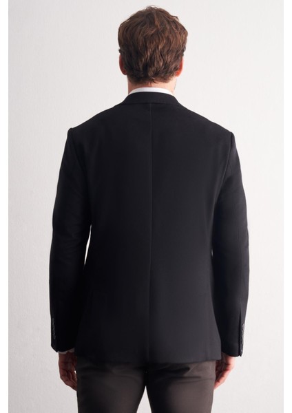 Siyah Mono Yaka Yünlü 6 Drop Comfort Fit Classic Ceket 1002255150 indirimleri