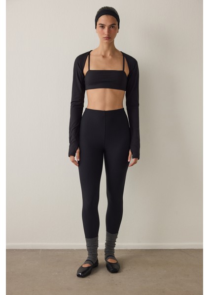 Siyah Fitilli Uzun Kollu Bolero