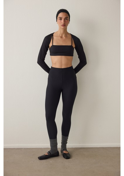 Siyah Fitilli Uzun Kollu Bolero