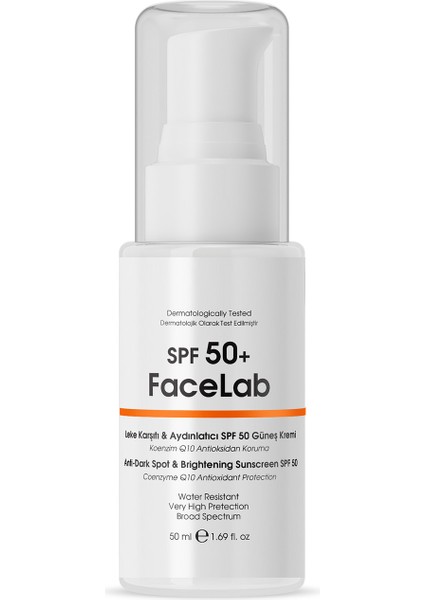 Güneş Kremi SPF50+ 50 ml Tüm Cilt Tipleri için Leke Karşıtı UVA UVB Koruma ve Nemlendirme fırsatları