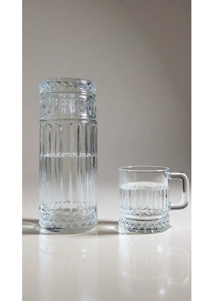 Kristal Sürahi ve 6 Parça Kristal Bardak Takımı