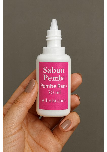 1 adet Sabun Boyası veya Renklendirici - Pembe - 30 ML