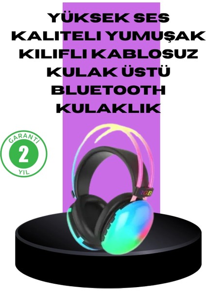 Rgb Aydınlatmalı Kablosuz Bluetooth Oyuncu Kulaklığı