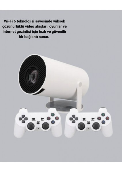 4K Wi-Fi 6 Projeksiyon Cihazı – 10.000+ Oyun Desteği, Kablosuz Bağlantı ve Çoklu Giriş Portları fırsatları