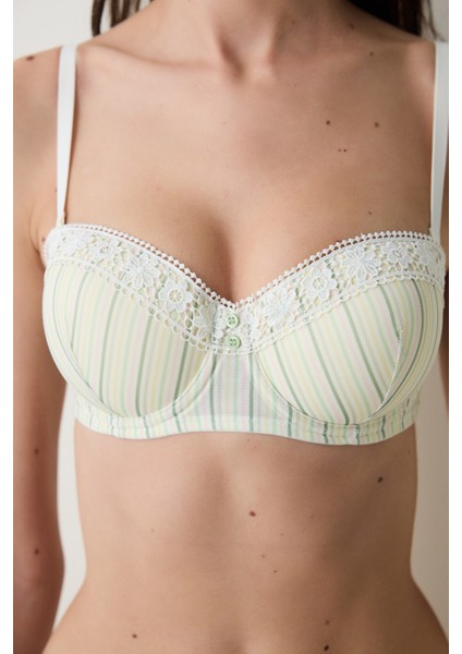 Bloom Stripe Ekru Sütyen