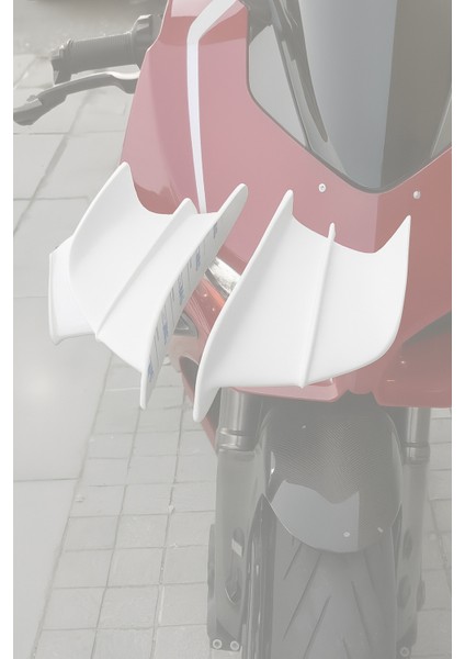 Beyaz Winglet Motor Kanatçıkları Aerodinamik Performans ve Şık Tasarım