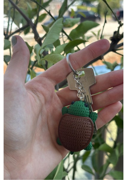 Örgü Desenli Kahverengi Maymun Anahtarlık – Sert ve Ağır Figür | Dekoratif Aksesuar modelleri