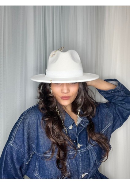 Tasarım Aksesuarlı Panama Fötr Şapka fiyatları